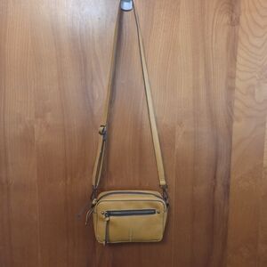 Yellow Leather Crossbody Bag